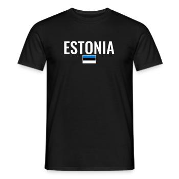 Estonia Estland Estnische Flagge Este - Männer T-Shirt - Schwarz - Vorne - AI Model Male 178 light (178cm)