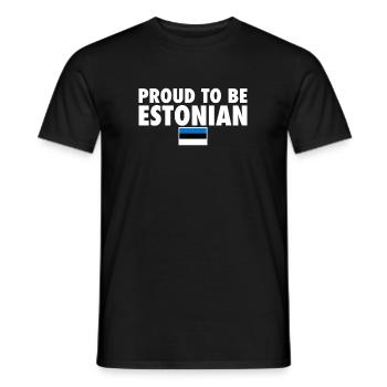 Proud To Be Estonian Estland Estnische Flagge Este - Männer T-Shirt - Schwarz - Vorne - AI Model Male 178 light (178cm)