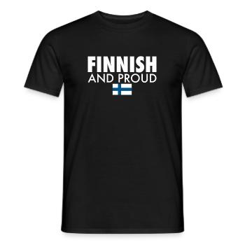 Finnish And Proud Finland Finnish Flag - Men's T-Shirt - black - Front - AI Model Male 178 light (178cm)