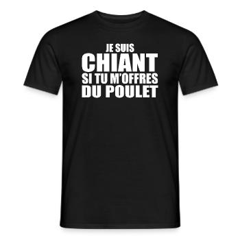 Man Who Adores: Chicken. Funny Design Humor - Men's T-Shirt - black - Front - AI Model Male 178 light (178cm)