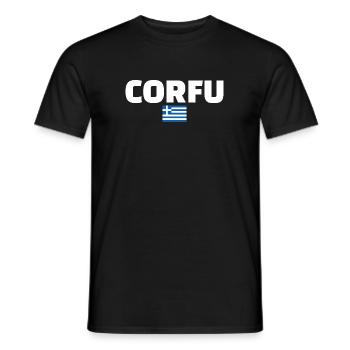 Corfu Greece Greek Flag Greek - Men's T-Shirt - black - Front - AI Model Male 178 light (178cm)