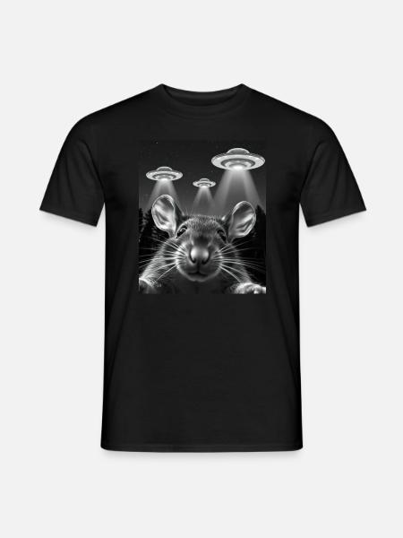 UFO Funny Mouse - Men's T-Shirt - black