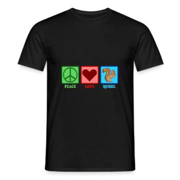 Squirrel Squirrel - Peace Love - T-shirt homme - noir - Devant - AI Model Male 178 light (178cm)