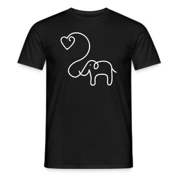 ELEFANT mit Herz - Männer T-Shirt - Schwarz - Vorne - AI Model Male 178 light (178cm)