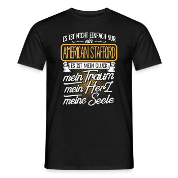 AMERICAN-STAFFORD -Traum - Männer T-Shirt - Schwarz - Vorne - AI Model Male 178 light (178cm)