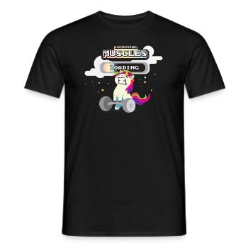 Fitness unicorn rainbow - Men's T-Shirt - black - Front - AI Model Male 178 light (178cm)