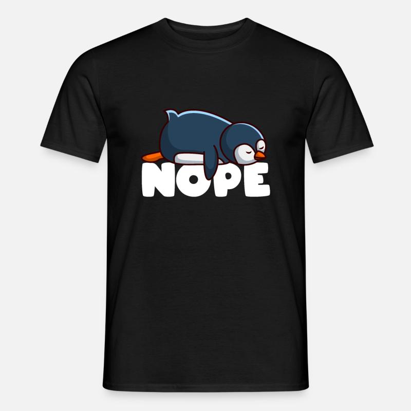 Pinguin Nope - Männer T-Shirt - Schwarz