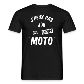 J'peux pas j'ai encore moto - t-shirt humour - T-shirt homme - noir - Devant - AI Model Male 178 light (178cm)