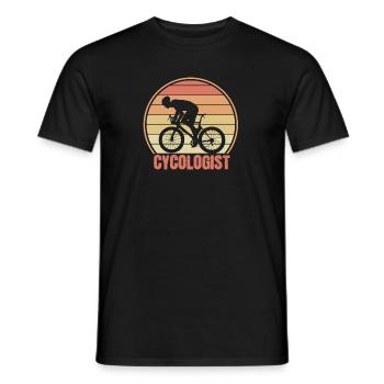 Cycologist Funny Cycling Saying Retro Bicycle - Men's T-Shirt - black - Front - AI Model Male 178 light (178cm)