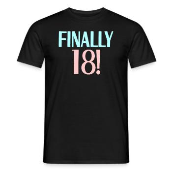 18th Birthday Finally 18 Years Proverb 18 - Men's T-Shirt - black - Front - AI Model Male 178 light (178cm)