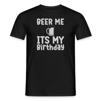 Bière moi c’est mon anniversaire - T-shirt homme - noir - Devant - AI Model Male 178 light (178cm)