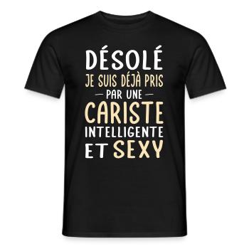 Désolé déjà pris par une cariste sexy - T-shirt homme - noir - Devant - AI Model Male 178 light (178cm)