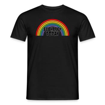 Regenbogen be happy today - Men's T-Shirt - black - Front - AI Model Male 178 light (178cm)