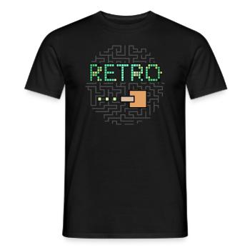 Retro Text & Maze Shooter Spiel - Männer T-Shirt - Schwarz - Vorne - AI Model Male 178 light (178cm)