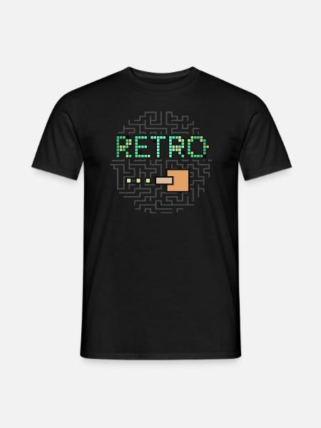 Retro Text & Maze Shooter Game - Men's T-Shirt - black