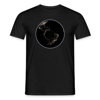 Earth Night Lights - Men's T-Shirt - black - Front - AI Model Male 178 light (178cm)