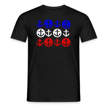 Anker Maritim Blau Weiss Rot Kreis Reihe - Männer T-Shirt - Schwarz - Vorne - AI Model Male 178 light (178cm)