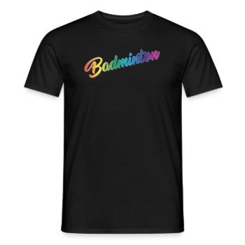 Badminton - Männer T-Shirt - Schwarz - Vorne - AI Model Male 178 light (178cm)