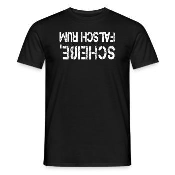 Scheiße falsch rum weiß - Männer T-Shirt - Schwarz - Vorne - AI Model Male 178 light (178cm)