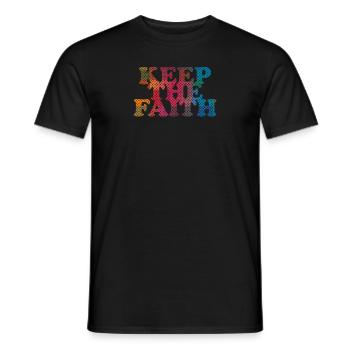 Keep the Faith - Männer T-Shirt - Schwarz - Vorne - AI Model Male 178 light (178cm)