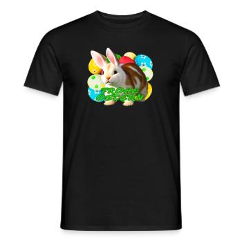 Süßer Hase mit Ostereiern für Ostern - Männer T-Shirt - Schwarz - Vorne - AI Model Male 178 light (178cm)