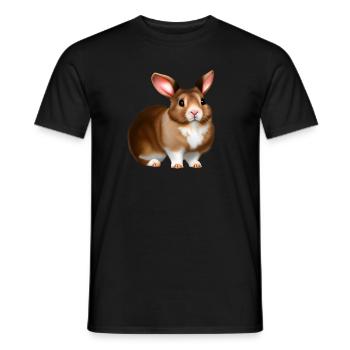 Pour Pâques, un motif de lapin doux - T-shirt homme - noir - Devant - AI Model Male 178 light (178cm)