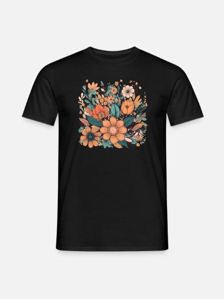 Wunderschönes Boho Blumen Herbarium Bouquet - Männer T-Shirt - Schwarz