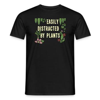 Leicht ablenkbar durch Blumen - Männer T-Shirt - Schwarz - Vorne - AI Model Male 178 light (178cm)