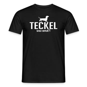 Teckel was sonst Hunde Spruch Wilsigns - Männer T-Shirt - Schwarz - Vorne - AI Model Male 178 light (178cm)
