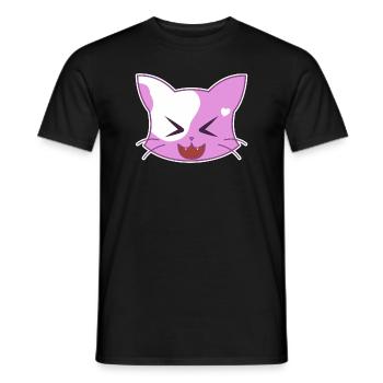 Cœur chat riant - T-shirt homme - noir - Devant - AI Model Male 178 light (178cm)