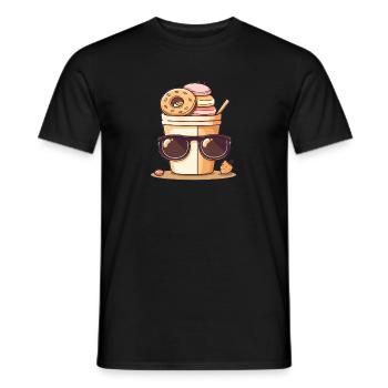 Tasse à café Lunettes de soleil Garniture - T-shirt homme - noir - Devant - AI Model Male 178 light (178cm)