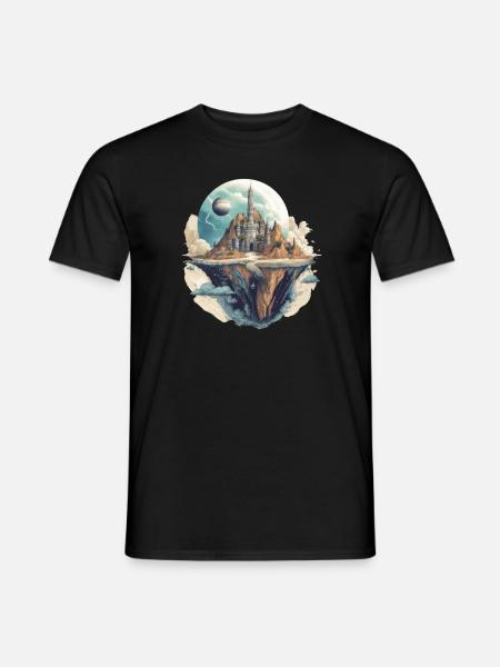Futuristic life on planets - Men's T-Shirt - black