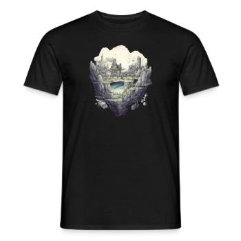 Futuristisch Leben auf Planeten - Männer T-Shirt - Schwarz - Vorne - AI Model Male 178 light (178cm)
