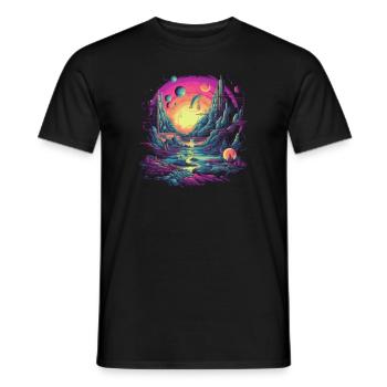 Futuristisch Leben auf Planeten - Männer T-Shirt - Schwarz - Vorne - AI Model Male 178 light (178cm)