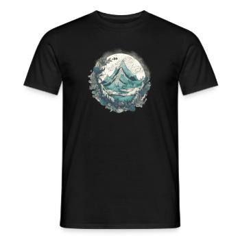 Nature Aventure Randonnée Camping Design - T-shirt homme - noir - Devant - AI Model Male 178 light (178cm)