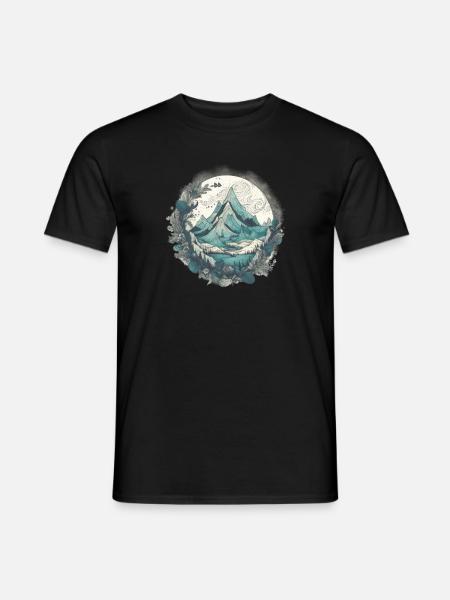 Nature Aventure Randonnée Camping Design - T-shirt homme - noir