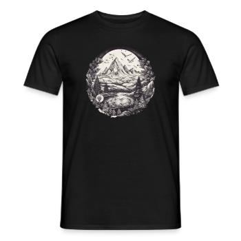 Natur Abenteuer Wandern Camping Design - Männer T-Shirt - Schwarz - Vorne - AI Model Male 178 light (178cm)