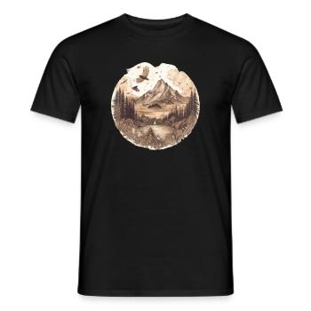 Natur Abenteuer Wandern Camping Design - Männer T-Shirt - Schwarz - Vorne - AI Model Male 178 light (178cm)