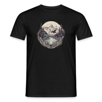 Natur Abenteuer Wandern Camping Design - Männer T-Shirt - Schwarz - Vorne - AI Model Male 178 light (178cm)
