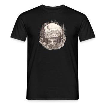 Natur Abenteuer Wandern Camping Design - Männer T-Shirt - Schwarz - Vorne - AI Model Male 178 light (178cm)