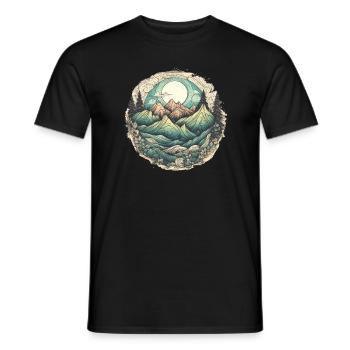 Natur Abenteuer Wandern Camping Design - Männer T-Shirt - Schwarz - Vorne - AI Model Male 178 light (178cm)