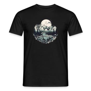 Nature Aventure Randonnée Camping Design - T-shirt homme - noir - Devant - AI Model Male 178 light (178cm)