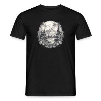 Natur Abenteuer Wandern Camping Design - Männer T-Shirt - Schwarz - Vorne - AI Model Male 178 light (178cm)