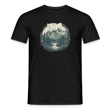 Natur Abenteuer Wandern Camping Design - Männer T-Shirt - Schwarz - Vorne - AI Model Male 178 light (178cm)