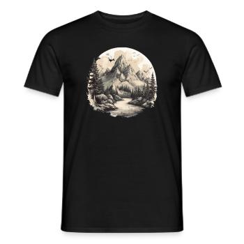 Nature Aventure Randonnée Camping Design - T-shirt homme - noir - Devant - AI Model Male 178 light (178cm)