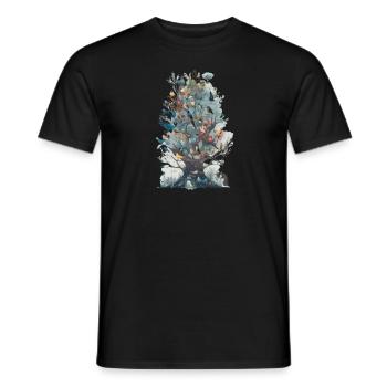 Observation des oiseaux Observateurs d’oiseaux Oiseaux - T-shirt homme - noir - Devant - AI Model Male 178 light (178cm)