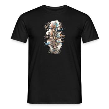 Observation des oiseaux Observateurs d’oiseaux Oiseaux - T-shirt homme - noir - Devant - AI Model Male 178 light (178cm)