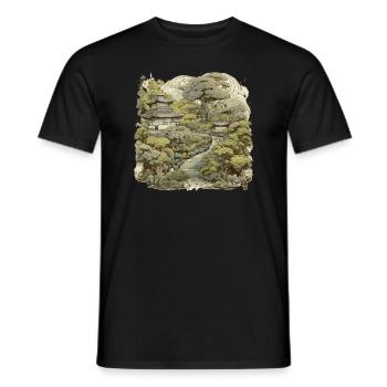 Bonsai - Japanischer Garten - Männer T-Shirt - Schwarz - Vorne - AI Model Male 178 light (178cm)