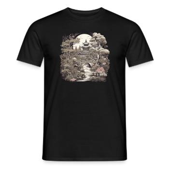 Bonsai - Japanischer Garten - Männer T-Shirt - Schwarz - Vorne - AI Model Male 178 light (178cm)