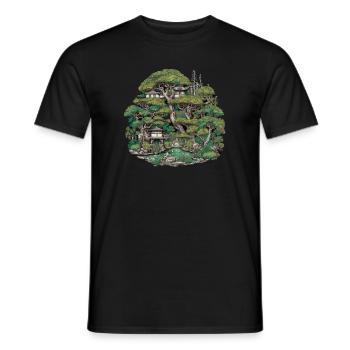Bonsai - Japanischer Garten - Männer T-Shirt - Schwarz - Vorne - AI Model Male 178 light (178cm)